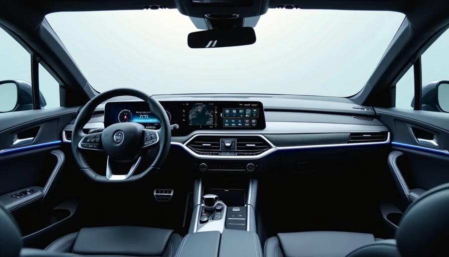 modern vehicle digital cockpit interior with software interfaces